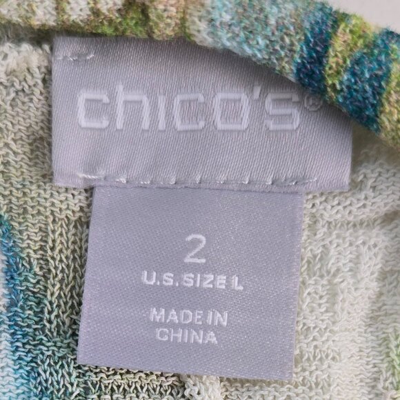 630-28 Chicos open front Tropical Palm Floral Cardigan Kimono Size 2 (12, LG) - Picture 7 of 9